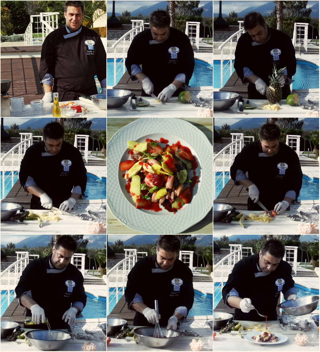 Βήμα - βήμα ο Chef Κώστας Καλαμούκης, μας δείχνει πώς να φτιάξουμε την σαλάτα με τα τροπικά φρούτα και τις γαρίδες